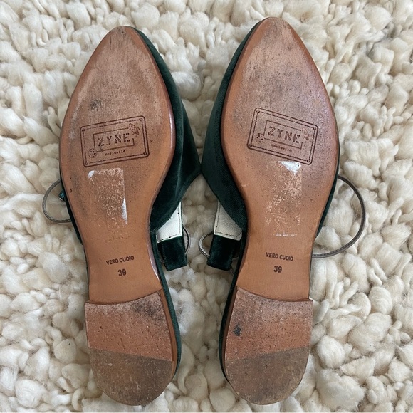 Zyne Green Velvet Lace-Up Mules — Chanel-Inspired Resort Style - Picture 6 of 9